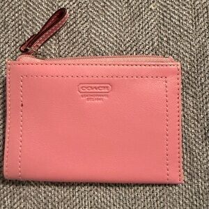 Coach Pink Leather Card Holder